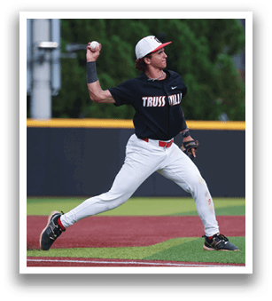 A baseball player in a black shirt and white pants is throwing a ball. AI generated content