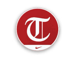 A red circle with a white T in the center. AI generated content