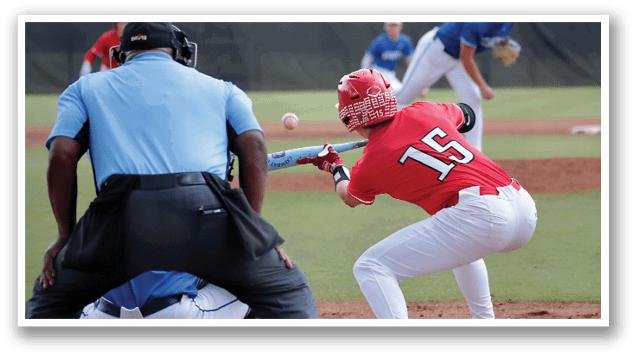 A baseball player is swinging a bat at a ball. AI generated content