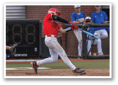 A baseball player is swinging a bat at a ball, with a catcher and umpire behind him. AI generated content