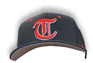 A man wearing a gray and red baseball cap. AI generated content