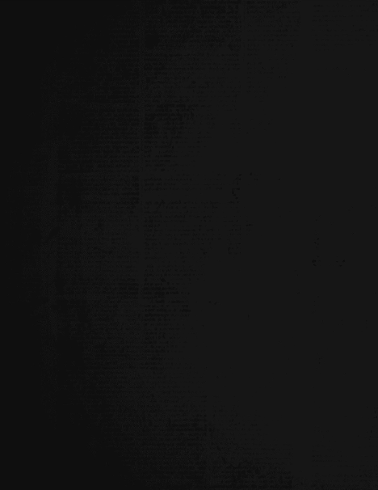 A black and white image of a newspaper page. AI generated content