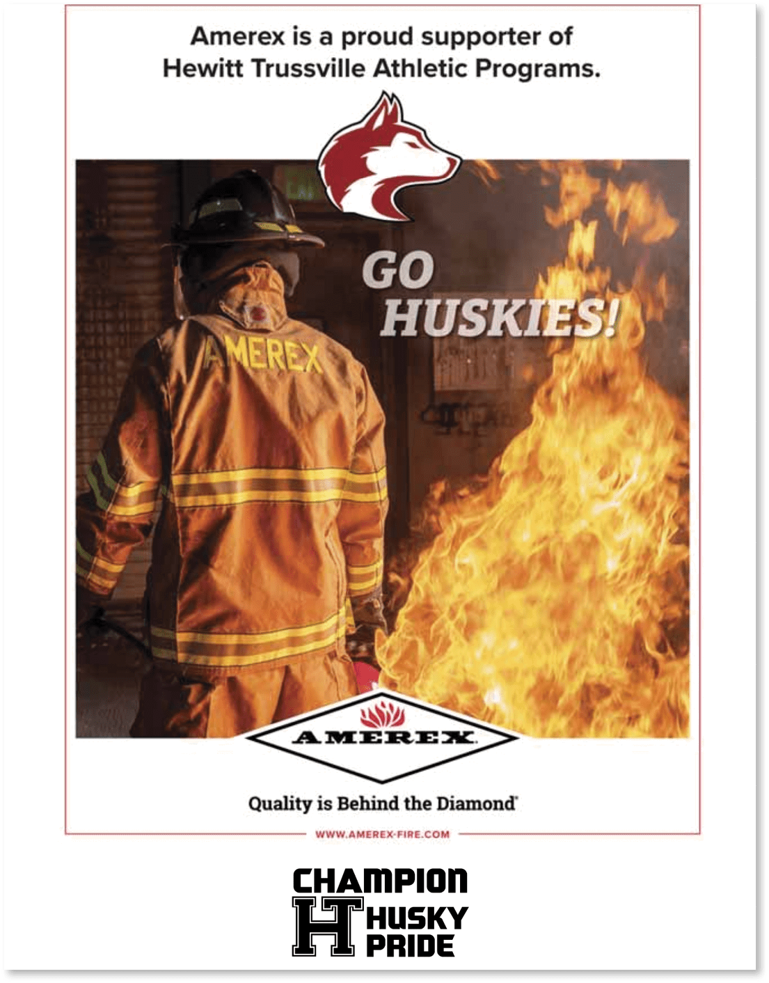 A fireman wearing a fire suit and helmet is standing in front of a fire. AI generated content