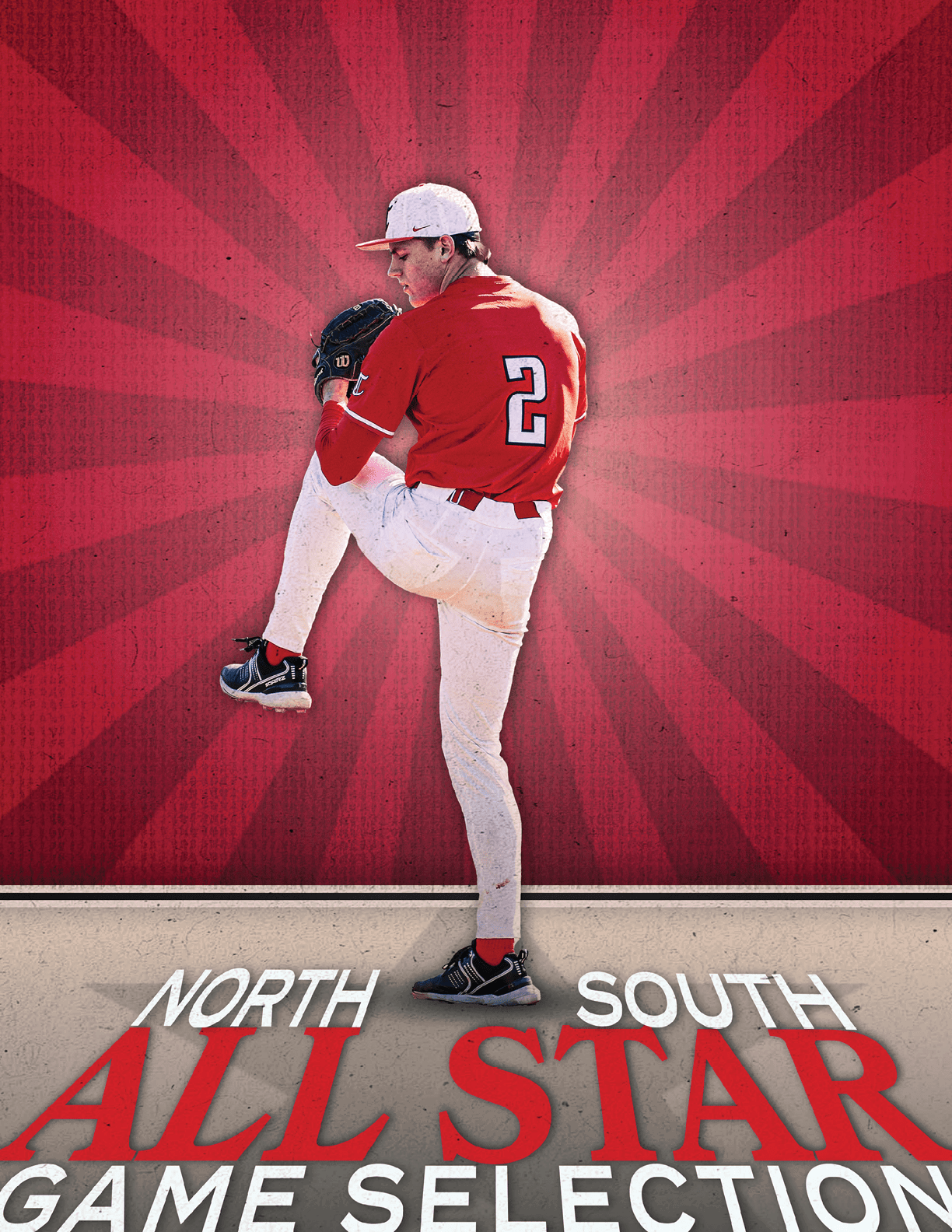 A baseball player in a red jersey with the number 2 on it is in the process of throwing a ball. AI generated content