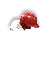 A baseball player wearing a red helmet. AI generated content