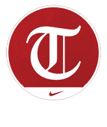 A red circle with a white T in it. AI generated content