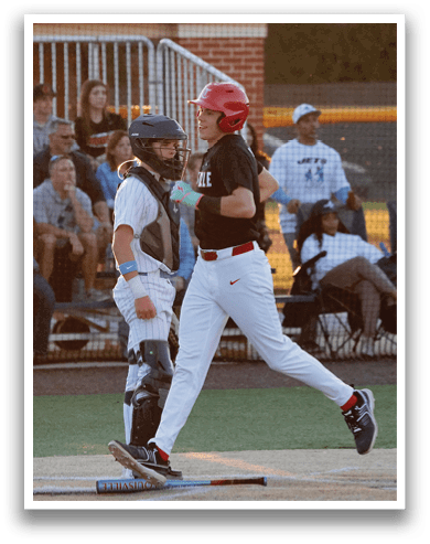 A baseball player is running towards home plate, while a catcher and an umpire watch. AI generated content