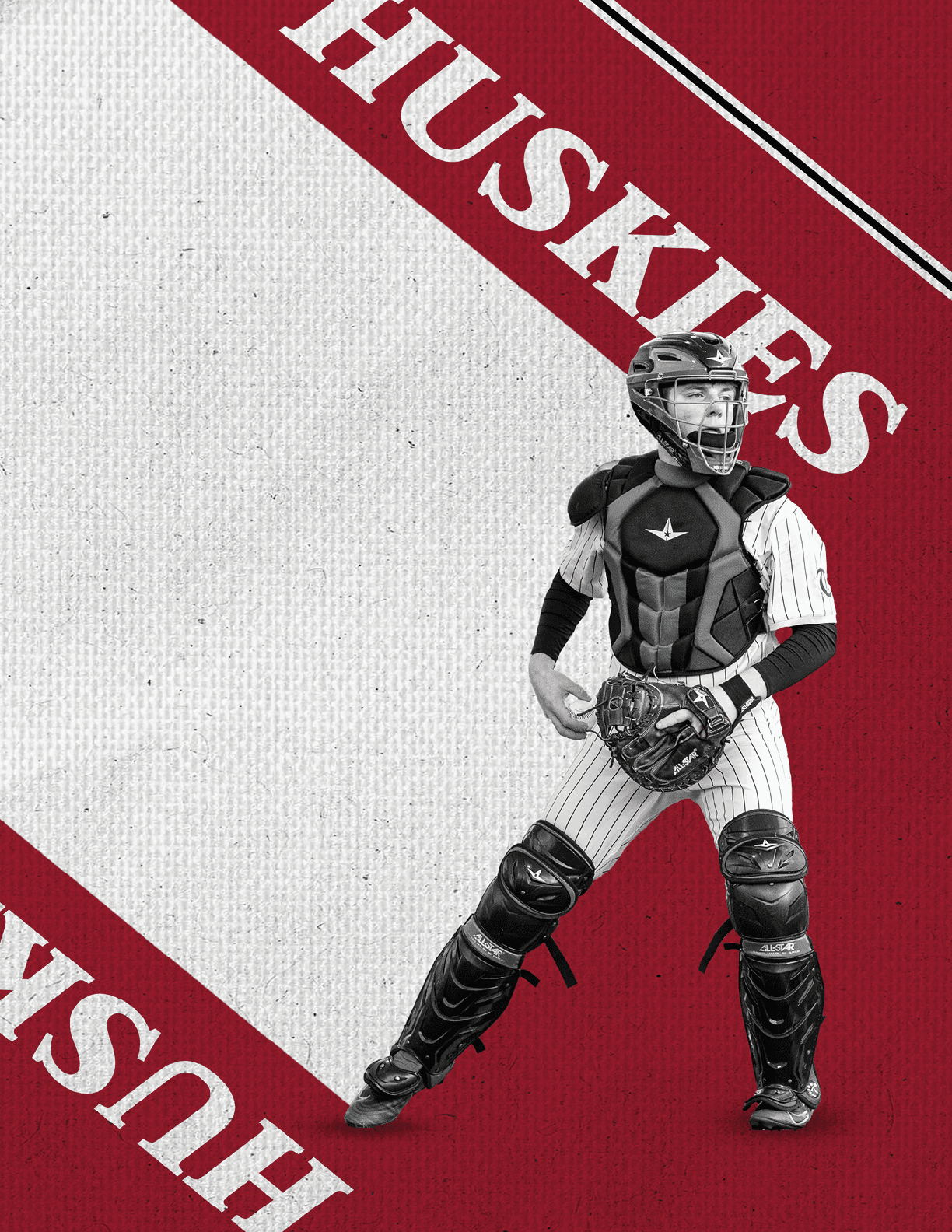 A baseball player in a catcher's uniform is ready to catch a ball. AI generated content