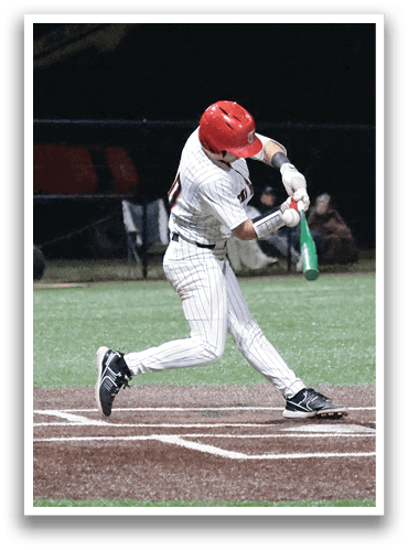 A baseball player is swinging a bat at a ball during a game. AI generated content