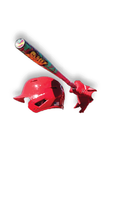 A baseball player is holding a bat, ready to swing. AI generated content
