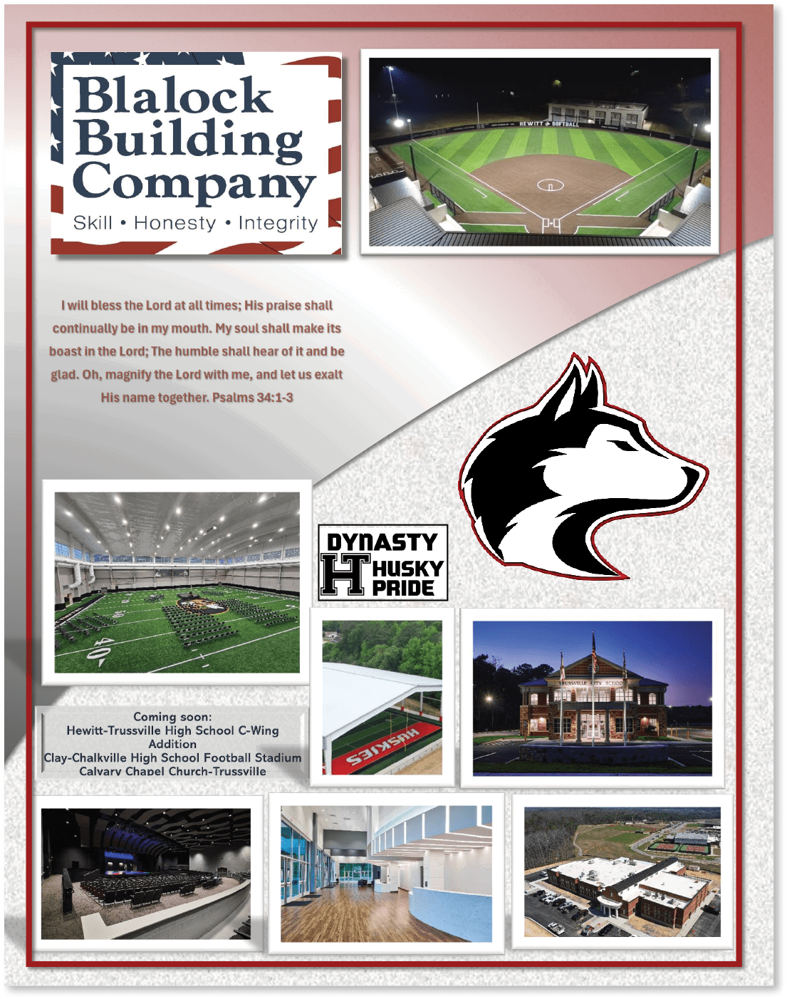 A brochure for a building company with a picture of a dog on it. AI generated content