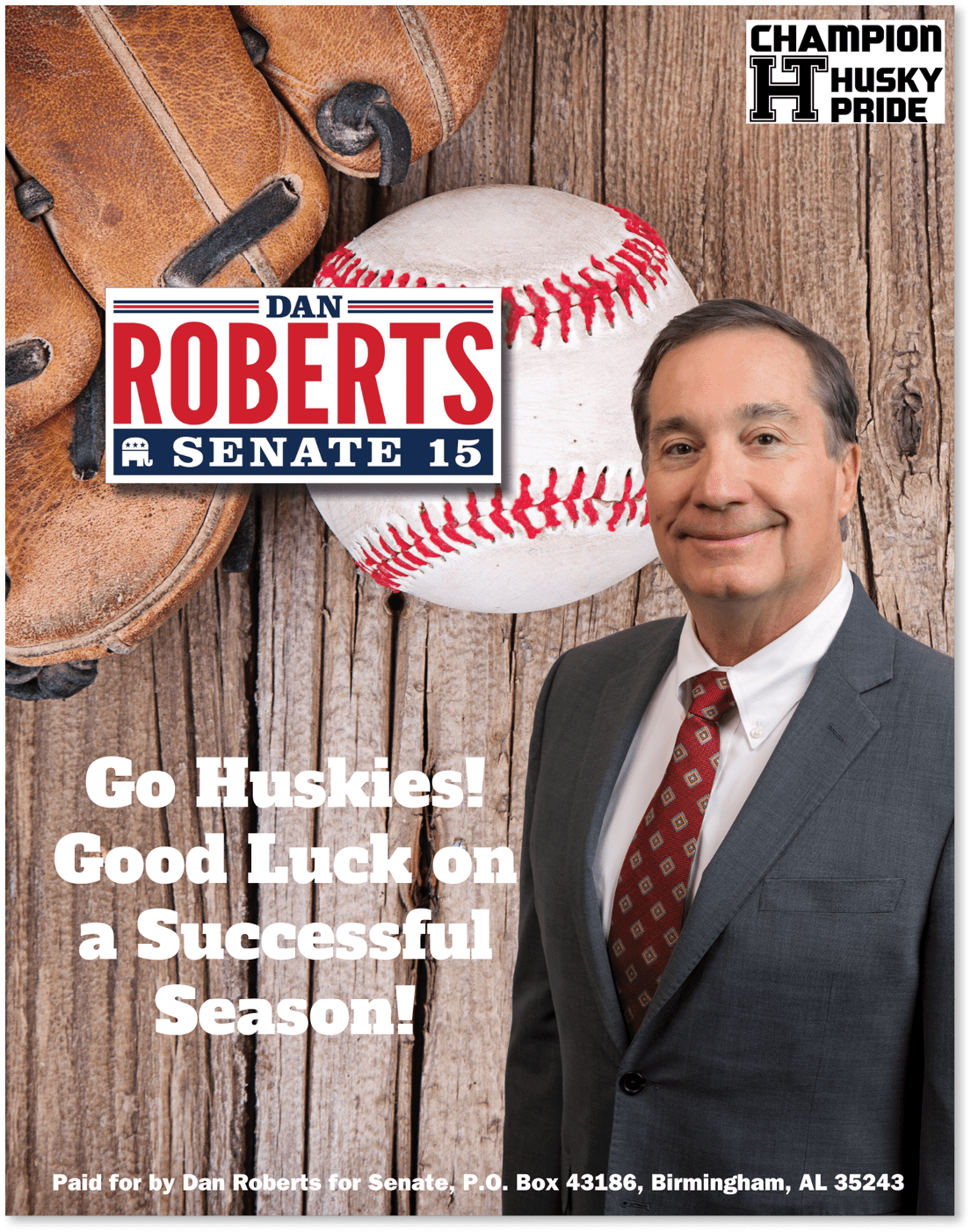 A man wearing a suit and tie is standing in front of a baseball. AI generated content