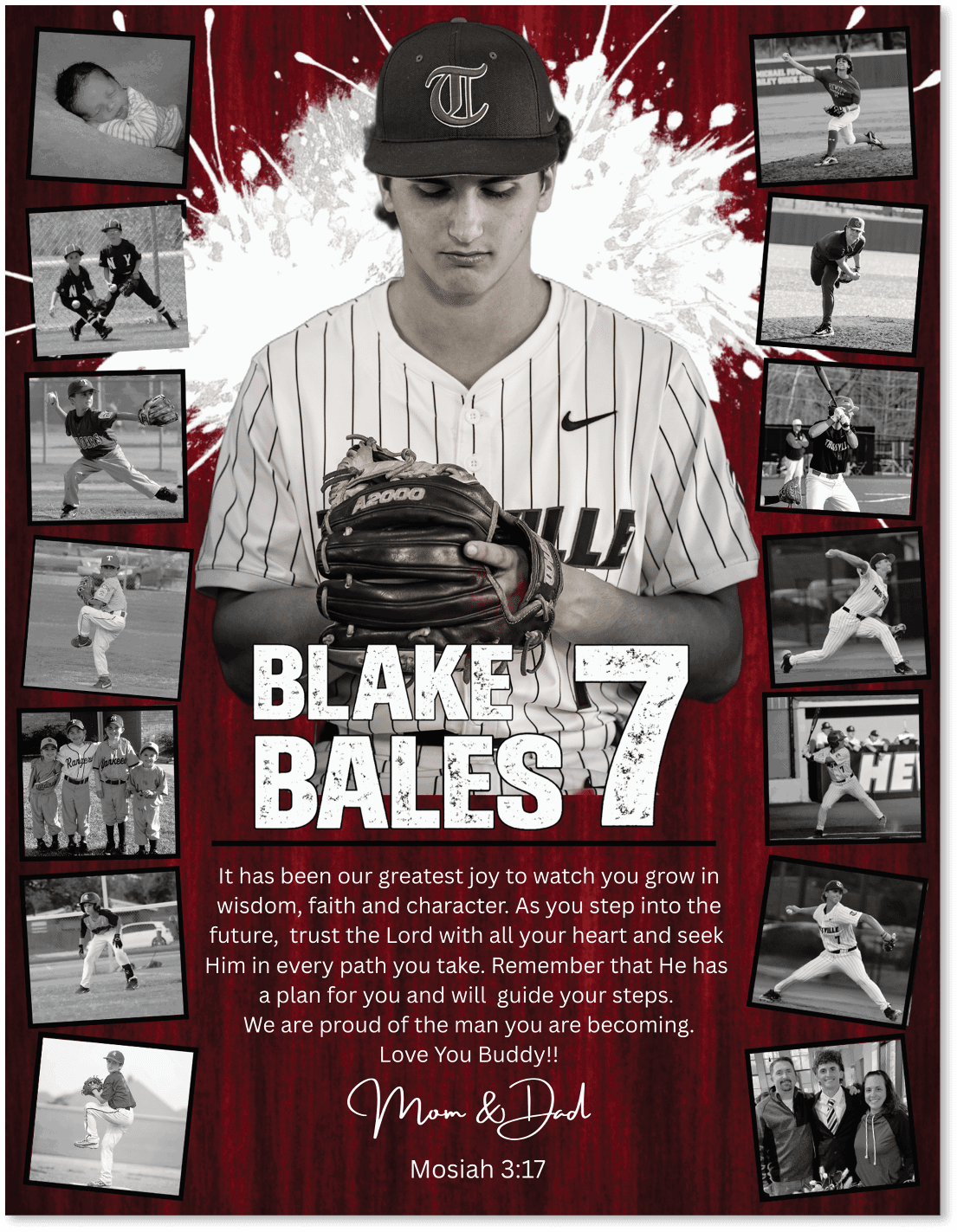 Baseball player Blake Bales poses for a photo with a baseball glove. AI generated content