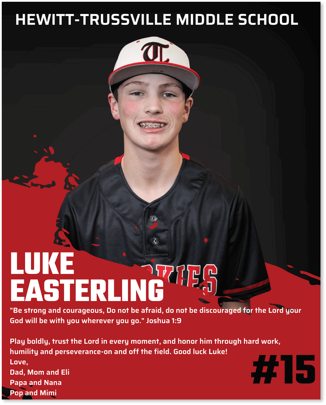 A young man wearing a baseball uniform is smiling for the camera. AI generated content