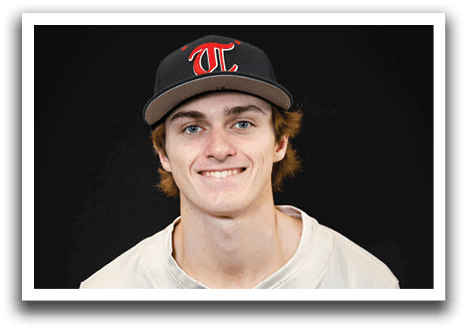 A young man wearing a baseball uniform and a black hat. AI generated content