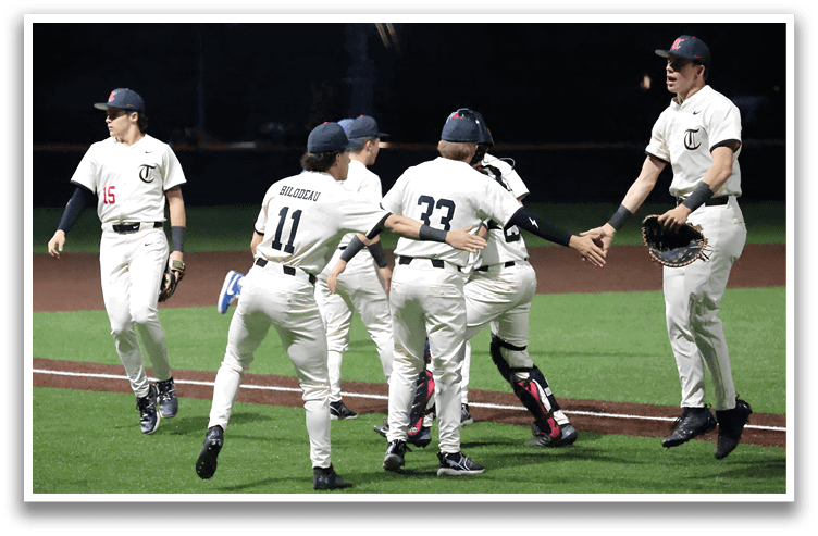 Baseball players celebrating on the field. AI generated content