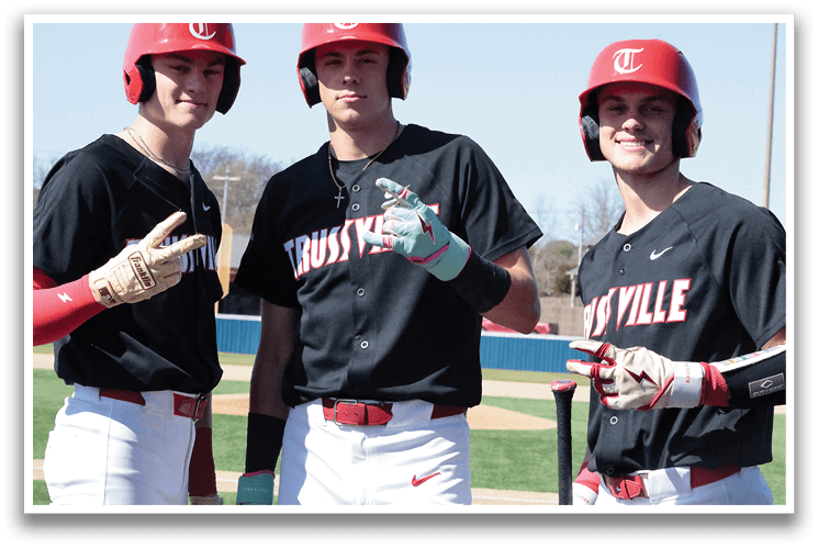 Three baseball players pose for a picture on the field. AI generated content