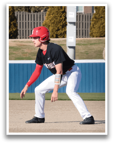 Two baseball players, one wearing a red helmet, are playing a game. One player is holding a baseball glove, ready to catch the ball. AI generated content