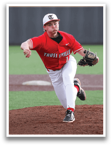 A baseball player in a red shirt and white pants is throwing a ball. AI generated content