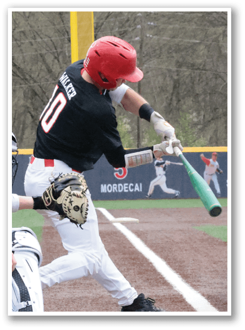 A baseball player is swinging a bat at a ball. AI generated content