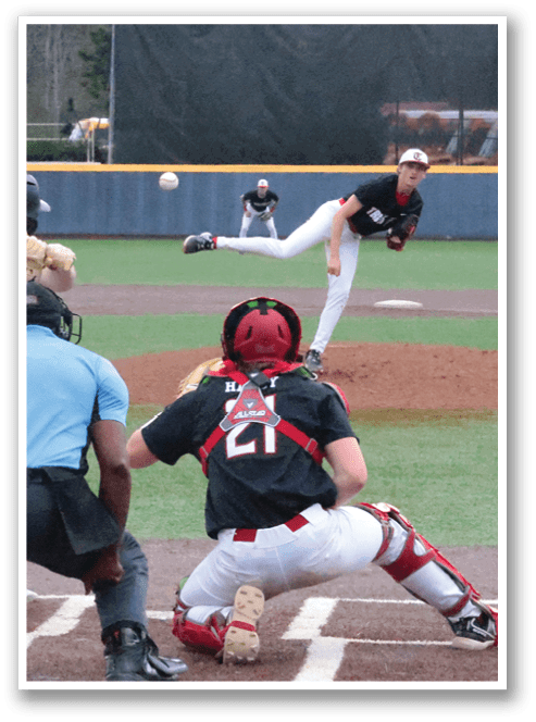 A baseball game in progress with a pitcher throwing a ball, a batter ready to swing, and a catcher waiting to catch the ball. AI generated content