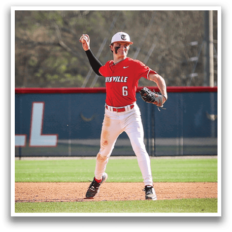 A baseball player wearing a red shirt and white pants is running towards a base. AI generated content