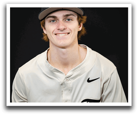 A young man wearing a baseball uniform and a black hat. AI generated content
