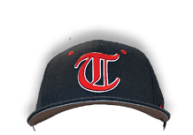 A person wearing a black and red baseball cap. AI generated content