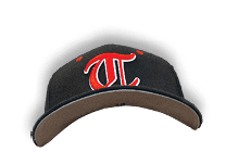 A man wearing a black and red baseball cap. AI generated content