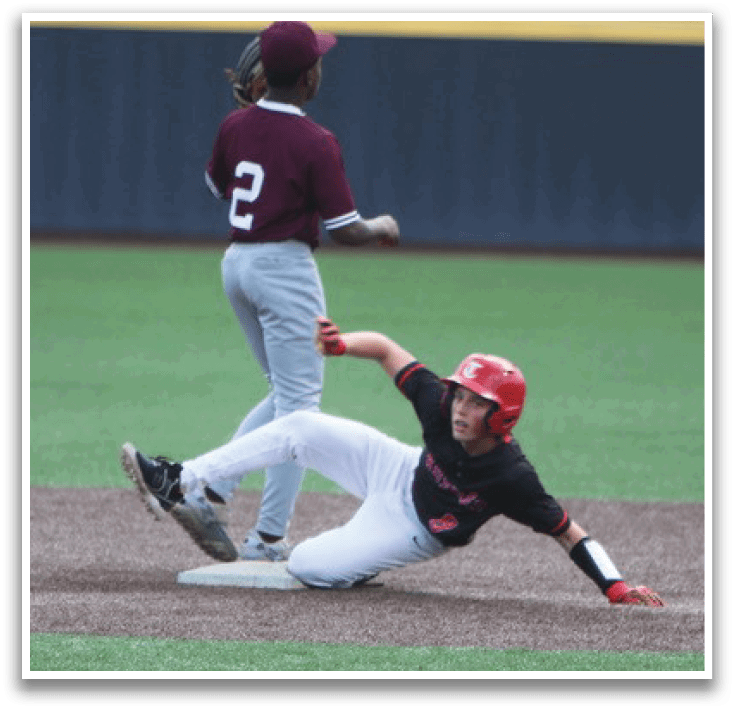 A baseball player slides into a base while another player tries to catch the ball. AI generated content