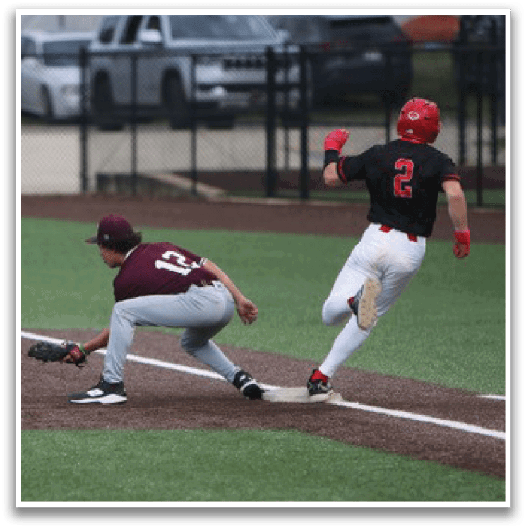A baseball player slides into home plate while the catcher tries to tag him out. AI generated content