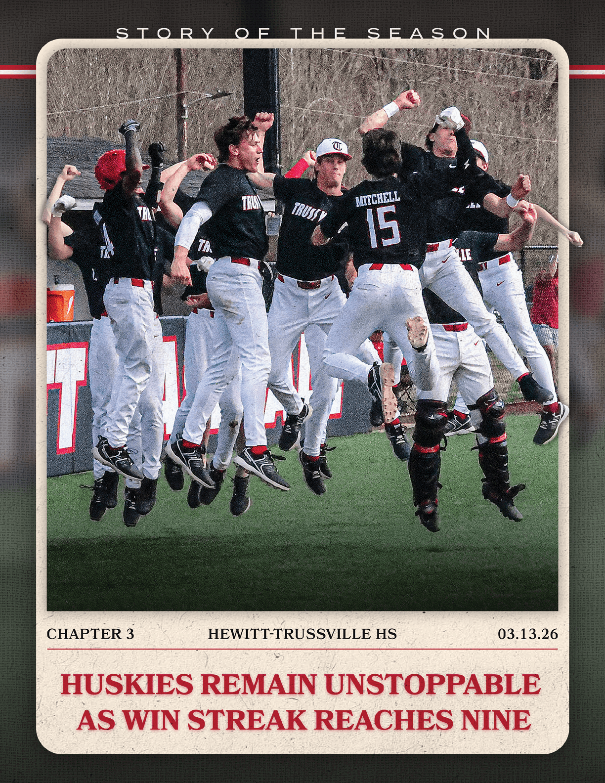 A group of baseball players celebrating a win. AI generated content
