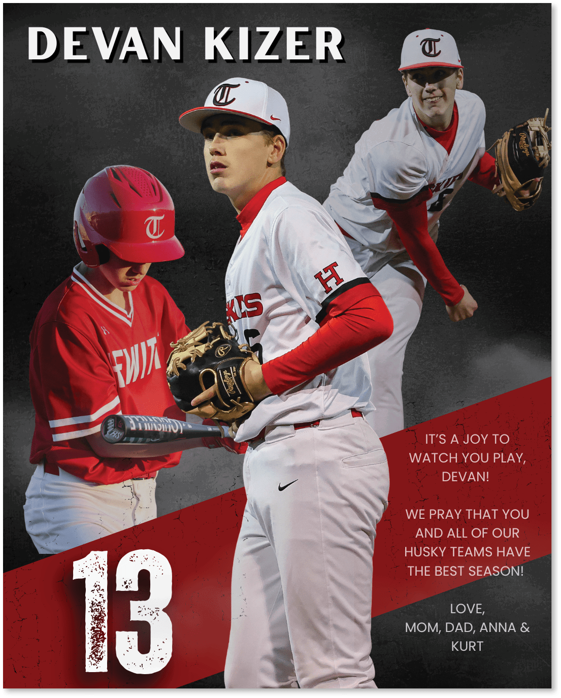 A baseball player in a red and white uniform is holding a bat. AI generated content