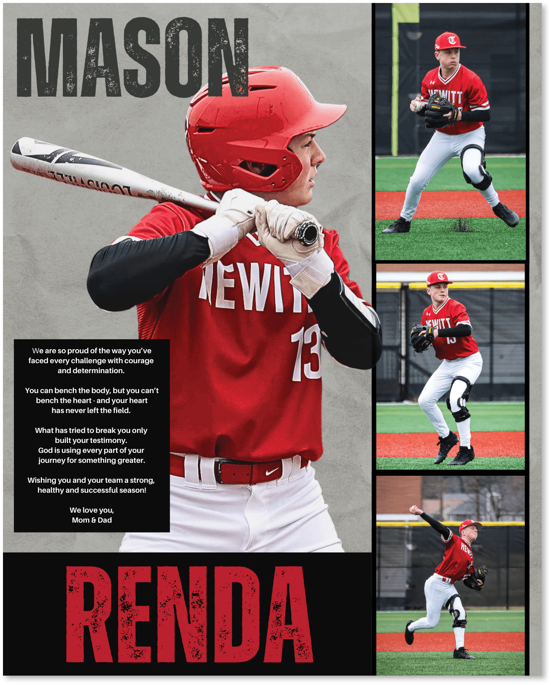 A baseball player in a red jersey is swinging a bat. AI generated content