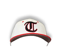 A man wearing a white and red baseball cap. AI generated content
