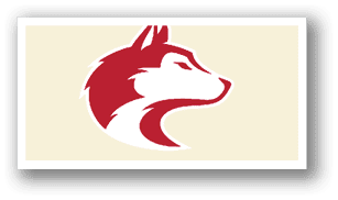 A red and white dog head logo. AI generated content