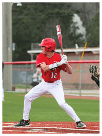 A baseball player is swinging a bat at a ball. AI generated content