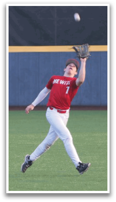 Two baseball players are on a field, one catching a ball and the other running. AI generated content