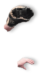 A person wearing a red shirt is holding a baseball glove. AI generated content