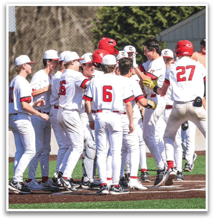 A group of baseball players celebrating on the field. AI generated content