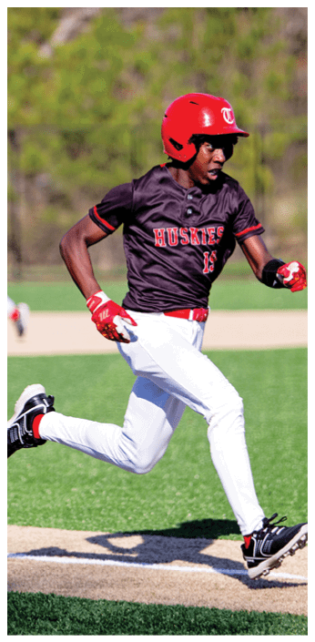 A baseball player running on the field. AI generated content