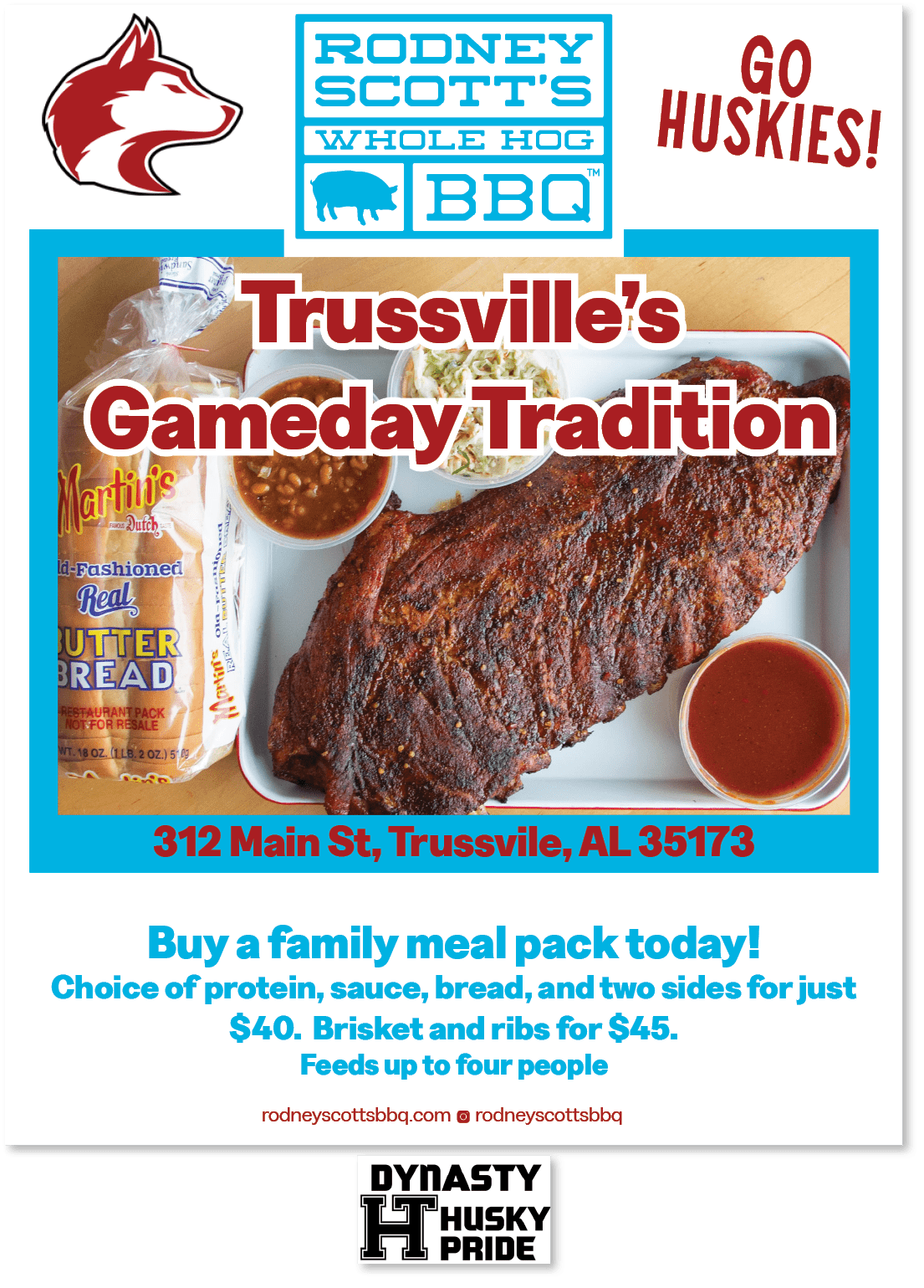 A BBQ advertisement for Rodney Scott's Whole Hog Barbecue. AI generated content