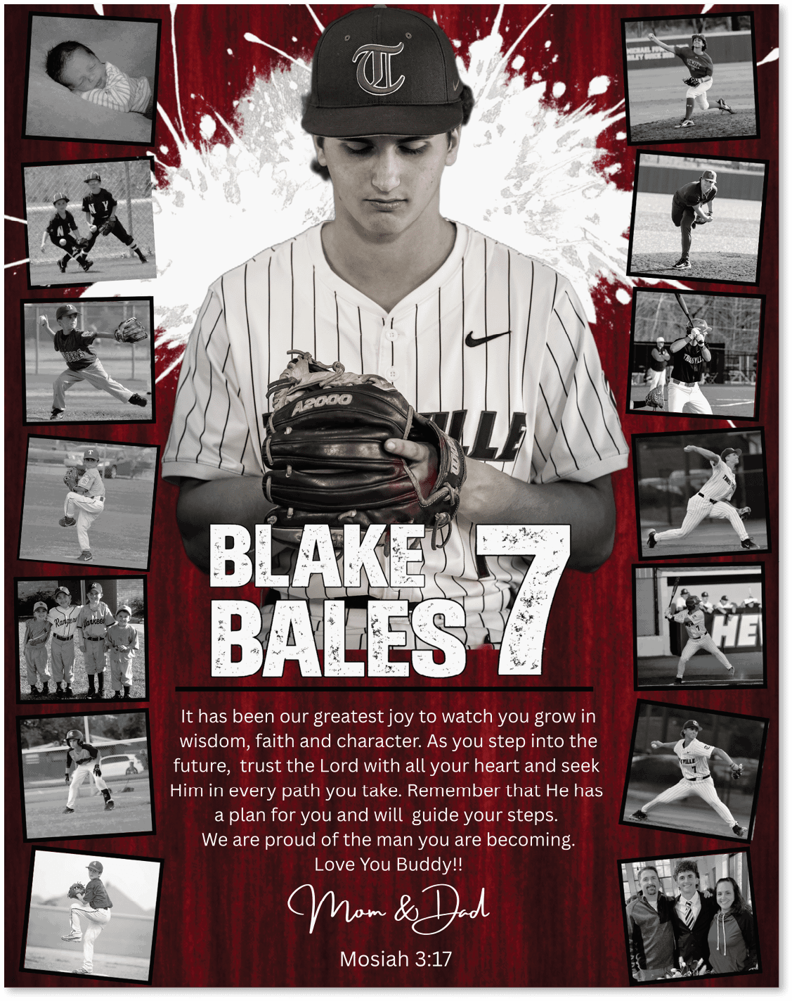 Baseball player Blake Bales poses for a photo with a baseball glove. AI generated content