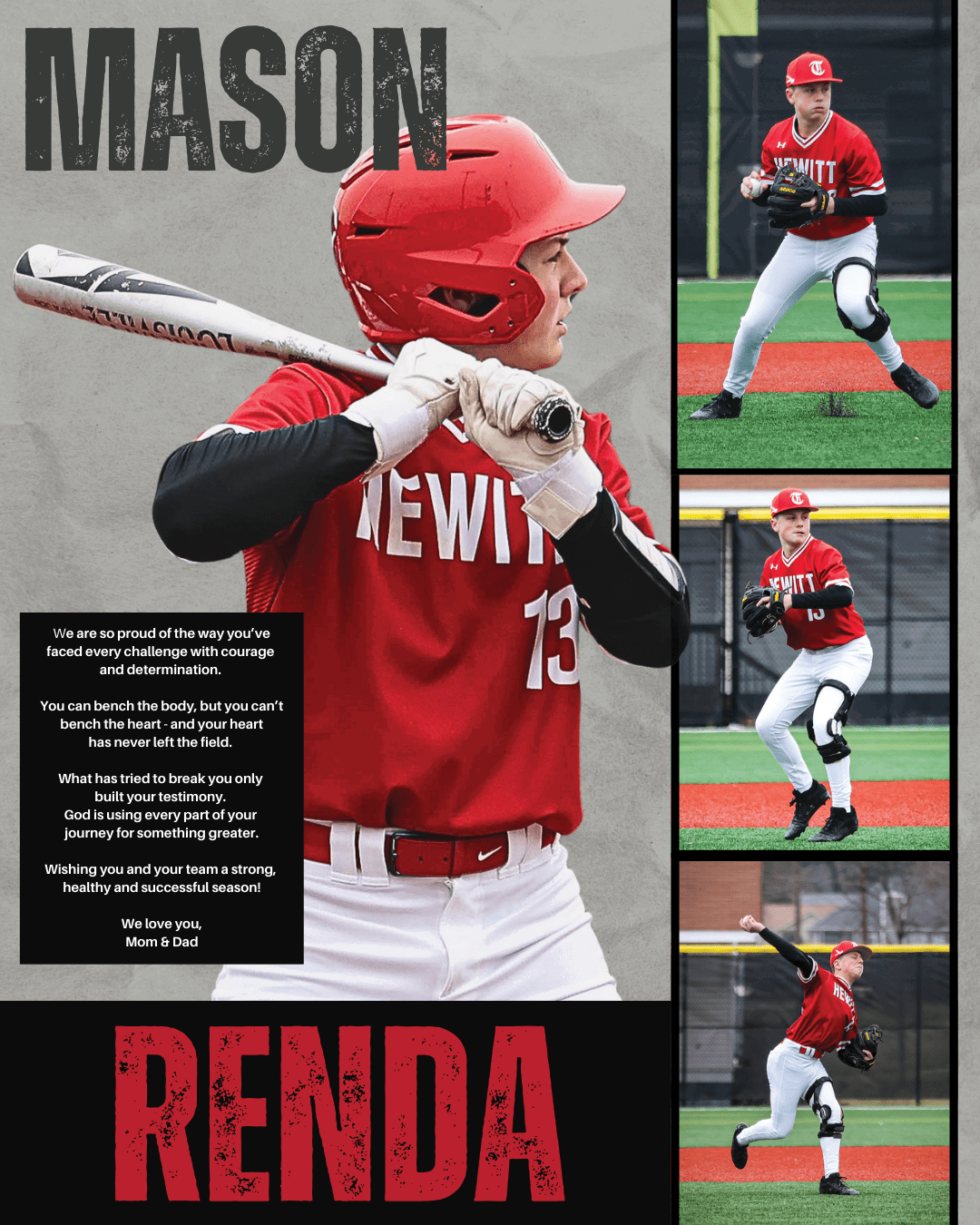 A baseball player in a red jersey is swinging a bat. AI generated content