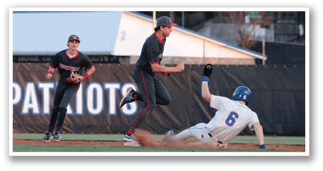 A baseball player slides into a base while another player tries to catch the ball. AI generated content