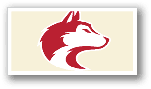 A red and white dog head logo. AI generated content