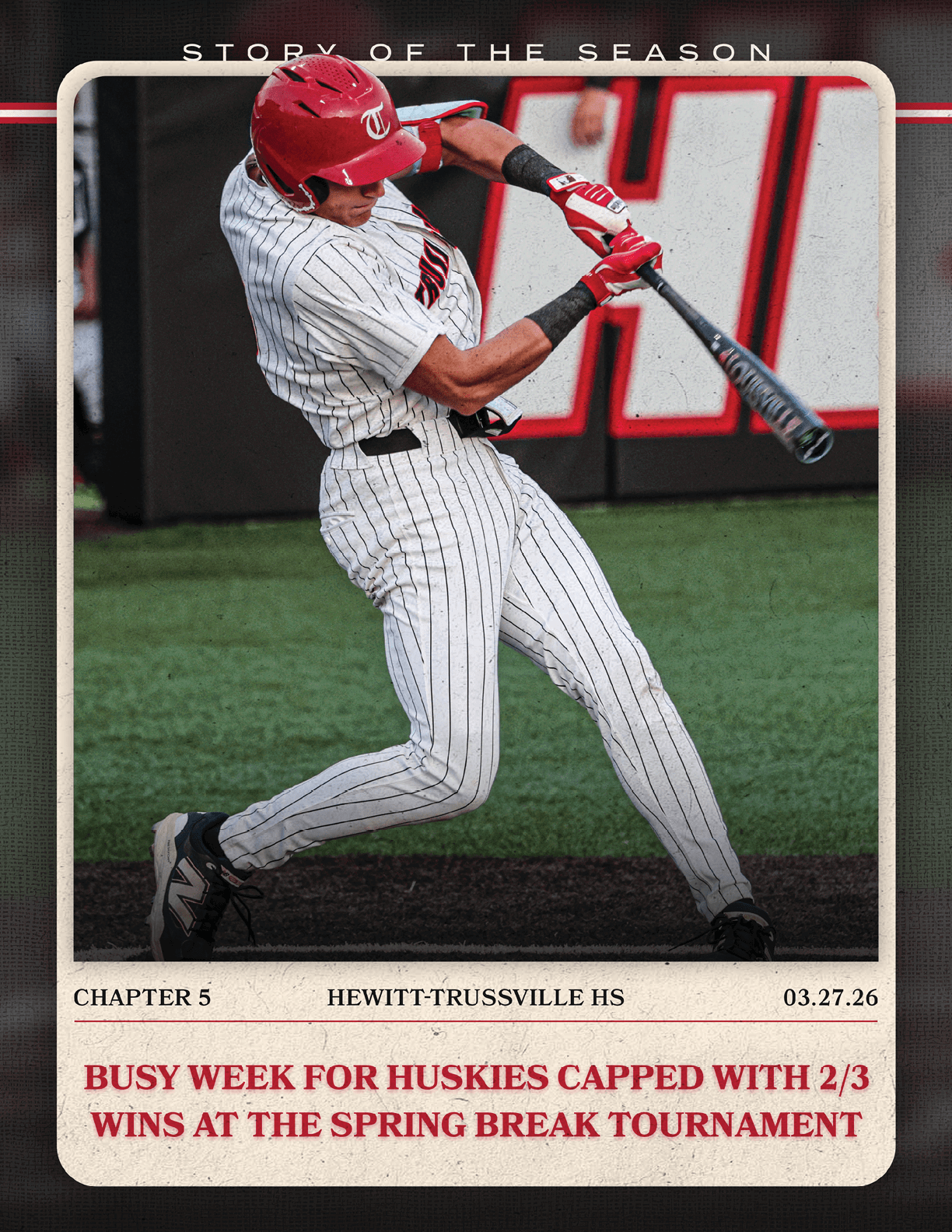 A baseball player in a white and red uniform is swinging a bat. AI generated content