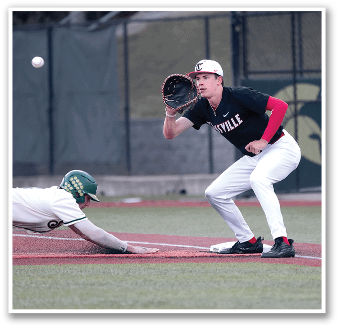 A baseball player is sliding into home plate while another player tries to catch the ball. AI generated content