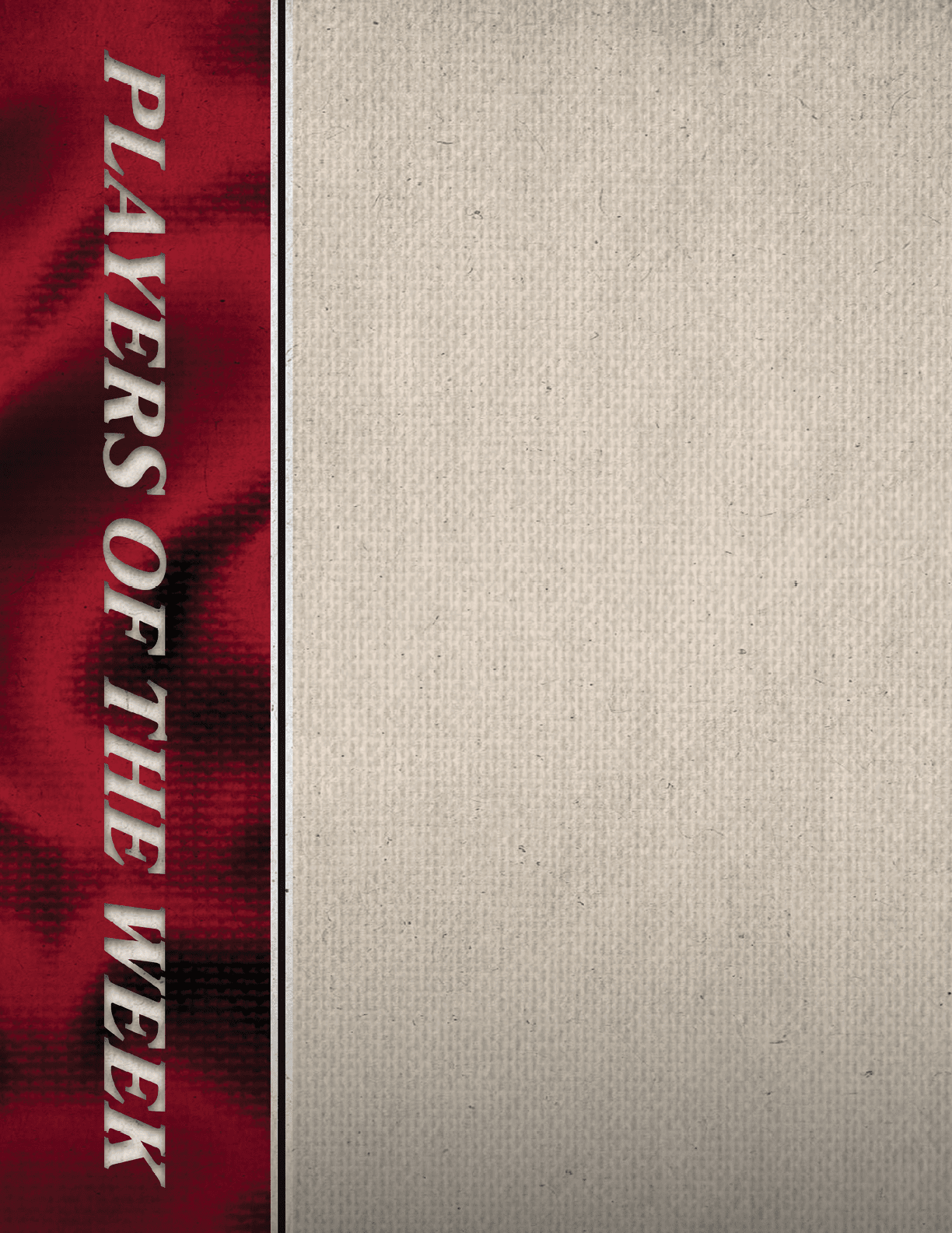 A red and white banner with the words “Players of the Week" written on it. AI generated content