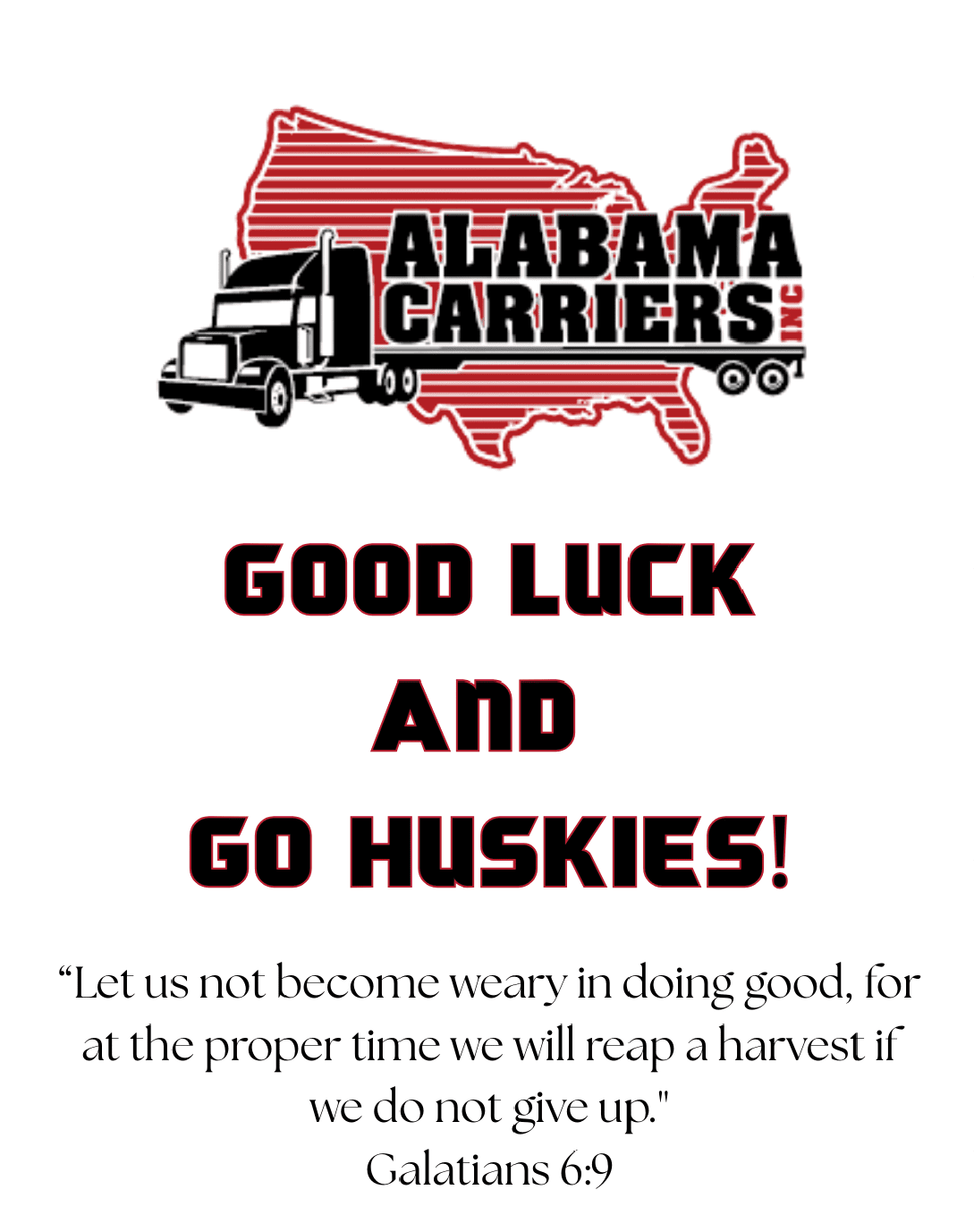 A logo for Alabama Carriers with a map of the United States. AI generated content